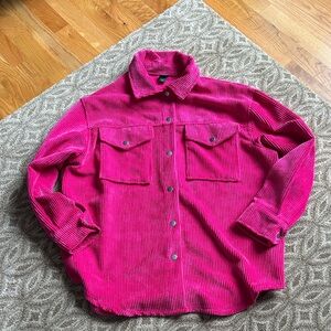 Wild Fable Hot Pink Corduroy Shirt Jacket
